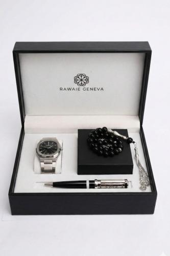 طقم رجالي فاخر ماركة سين تايم ST-33-10050 ساعة+قلم...
