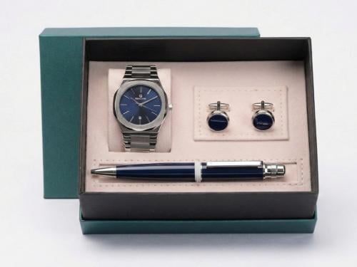 طقم رجالي مميز ماركة سين تايم ST-3-2585 فضي مينا ا...