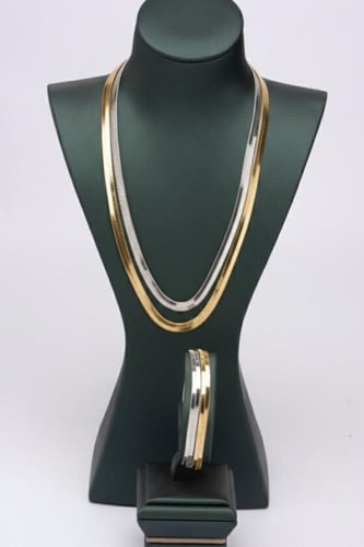 طقم إكسسوار نسائي ناعم (سلسال+اسواره)