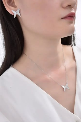 طقم نسائي ماركة جوسال G-3-5013 فضي رقم 2 (ساعة+سلس...