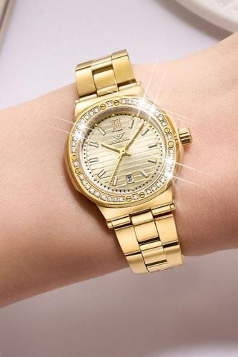 ساعة نسائية ماركة جنيفا GV020 ذهبي مينا ذهبي