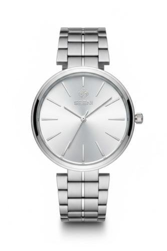 ساعه رجاليه ماركة سين تايم ST6045 فضي مينا ابيض