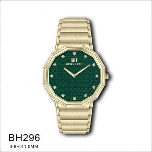ساعة ماركة برناتشي 296 ذهبي مينا اخضر