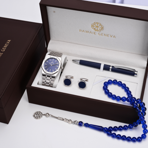 طقم رجالي فاخر جديد : ساعة + قلم + كبك ST-3-2433 ف...