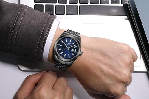 ساعة ماركة برناتشي رجالي BH318 رصاصي مينا ازرق