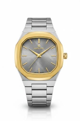 ساعة رجالية ماركة سين تايم 10050 لونين رصاصي