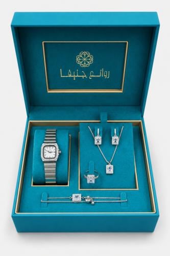 طقم نسائي ماركة سين تايم ST-5-6011 فضي