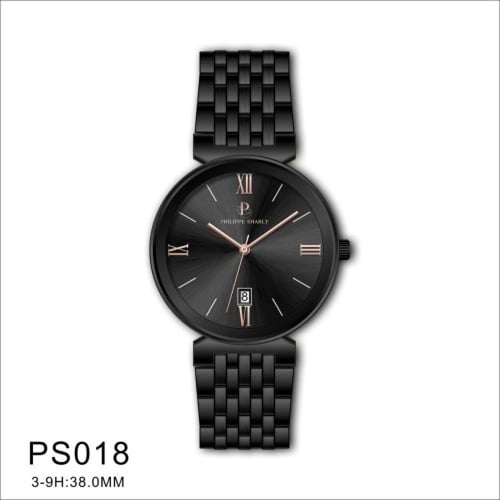 ساعة رجالية ماركة فليب شارلي PS018 اسود كامل