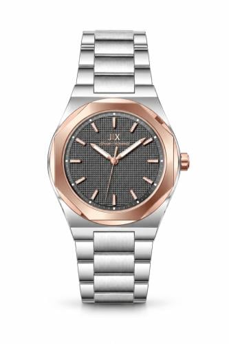 ساعة ماركة جوفاني رجالي JX108 فضي ايطار نحاسي مينا...