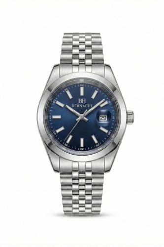 ساعة ماركة برناتشي رجالي BH318 فضي مينا ازرق