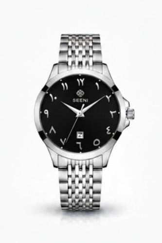 طقم رجالي فاخر ماركة سين تايم ST-33-6044 فضي مينا...