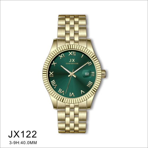 ساعة ماركة جوفاني اكشينج JX122 ذهبي مينا اخضر