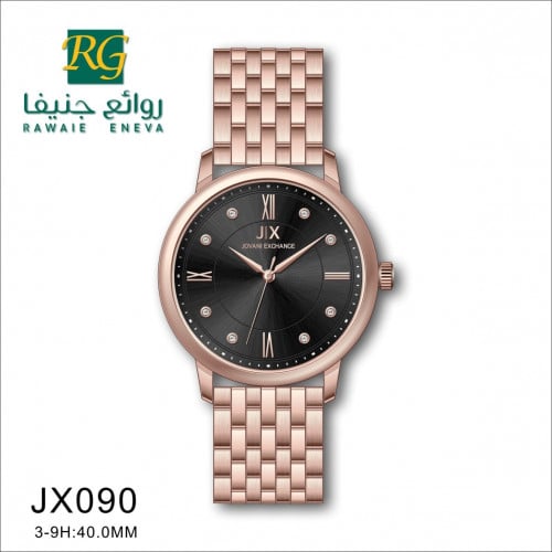 ساعة ماركة جوفاني رجالي 090 روز مينا اسود