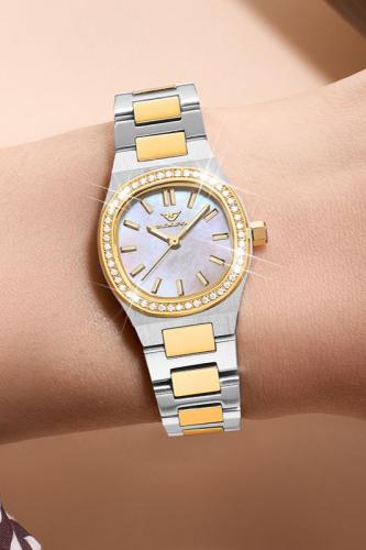 ساعة نسائية ماركة جنيفا GV022 لونين مينا صدف