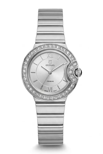 طقم نسائي ماركة جوسال G-3-5013 فضي رقم 1 (ساعة+سلس...