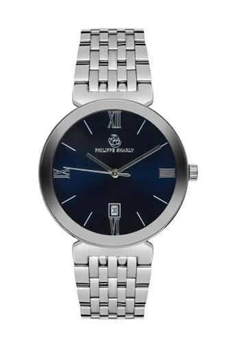 طقم رجالي فاخر ماركة فليب شارلي PS-33-018 فضي مينا...