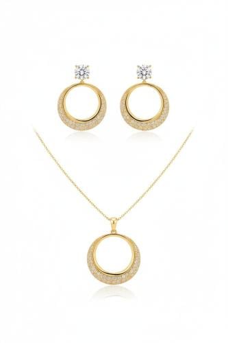 طقم إكسسوار SL-RING (سلسال+حلق) ذهبي