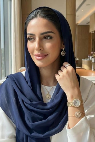 طقم نسائي ماركة برناتشي BH-5-1021 ذهبي (ساعة+سلسال...