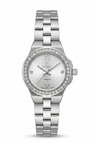 ساعة سُهى النسائية G-5018 استيل بلون فضي ومينا فضي