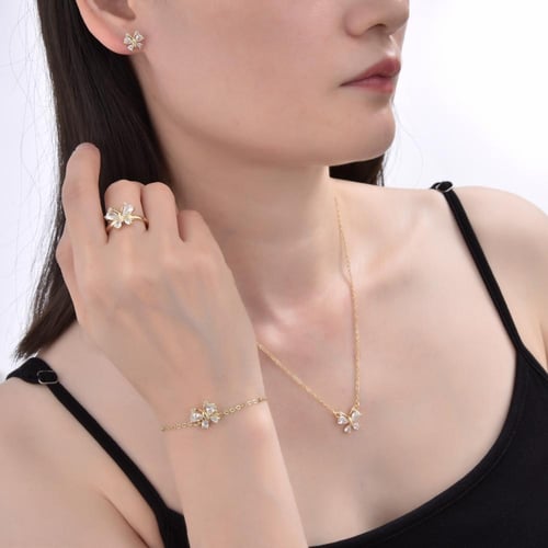 طقم نسائي ماركة برناتشي BH-5-1020 ذهبي (ساعة+سلسال...