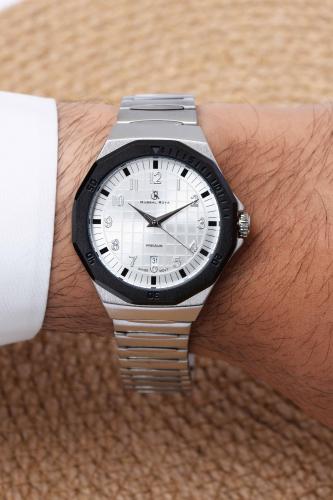 ساعة رجالية ماركة جوسال رويال GR-19196 فضي ايطار ا...