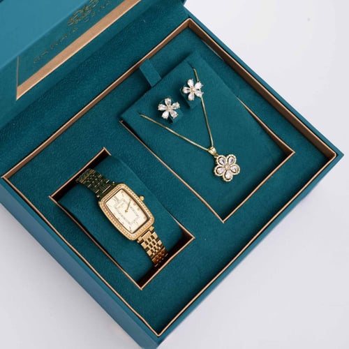 طقم نسائي ماركة فورايفر FE-3-1007 (ساعه +سلسال +حل...