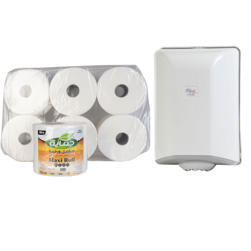 موزع مناديل ماكسي رول تركي مع كرتون مناديل ماكسي ر...