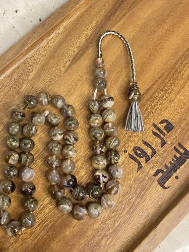 سبحة فاتوران خراطة جنيد- معرق بشفافية
