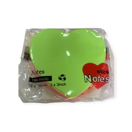 ورق ملاحظات ملون شكل قلب