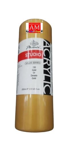 الوان اكريلك فونكس 250 ملي ذهبي 130