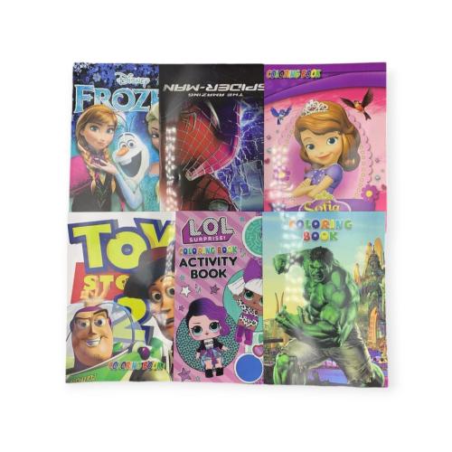 دفتر تلوين شخصيات للاولاد والبنات مقاس A5. 12 شخصي...