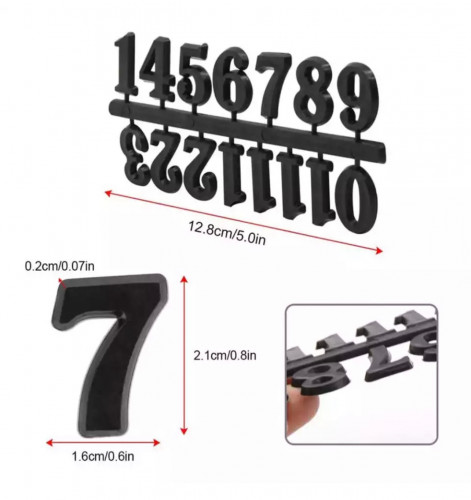 ارقام ساعه انجليزي اسود