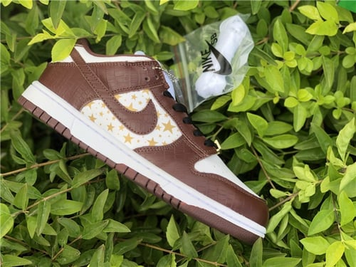 SB DUNK LOW "Supreme - Stars - Barkroot Brown"