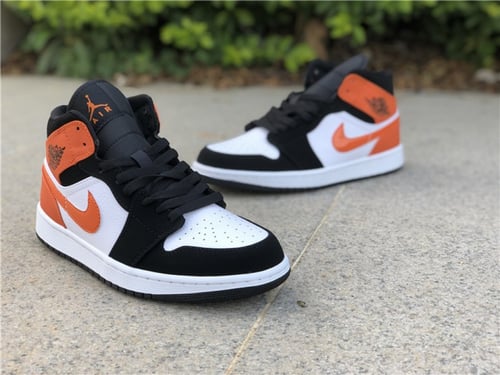 air jordan 1 mid black starfish white