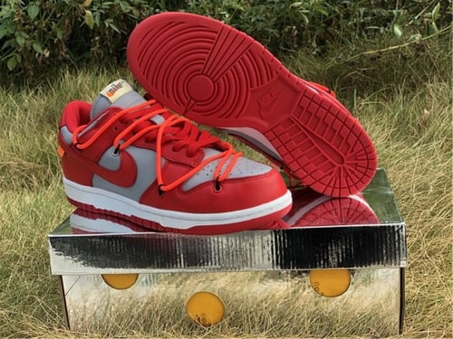 off-white x nike dunk low red grey