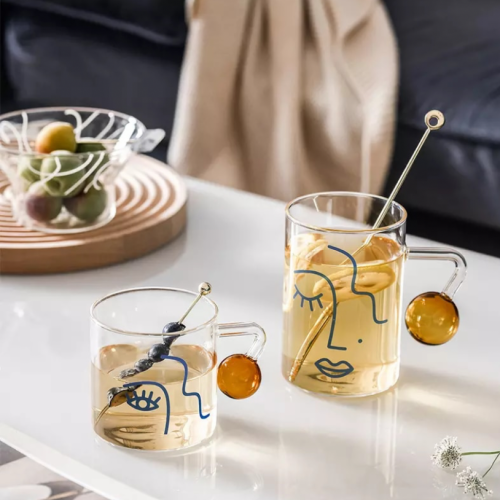 كوب زجاج مميز بحجمين