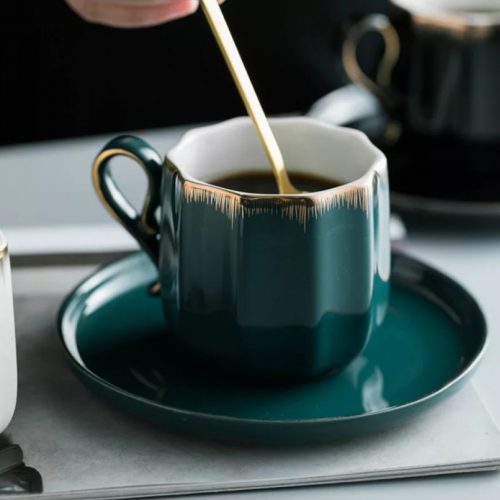 كوب سيراميك راقي باللون الاخضر (200مل)