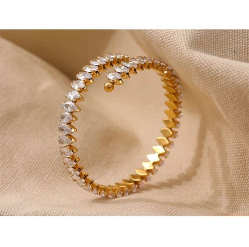 سوار ذهبي مع زركون لامع مميز