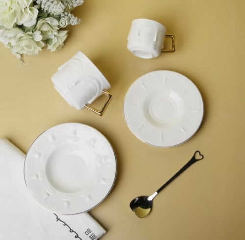 كوب الوجوه المتعدده مع صحن