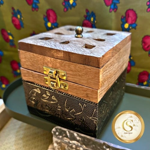 مبخر خشب هندي مع نقوش عربيه