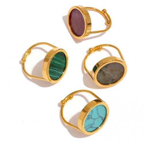 خاتم مطلي بشكل حجر دائري