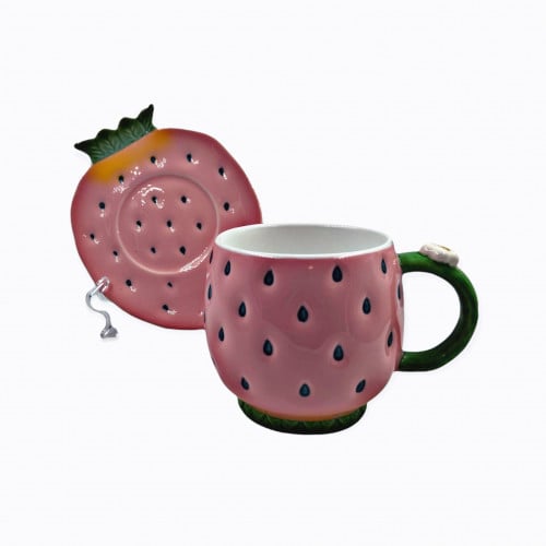 كوب سيراميك بشكل فراوله