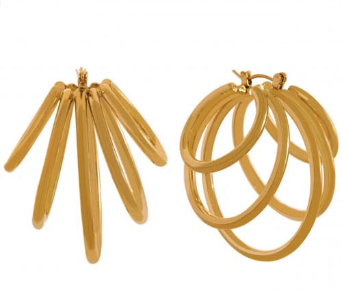 حلق ذهبي بشكل حلقات كبير