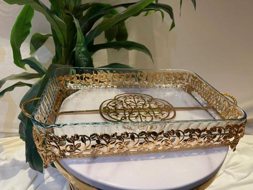 صينية بايركس ذهبي حجم كبير مستطيلة