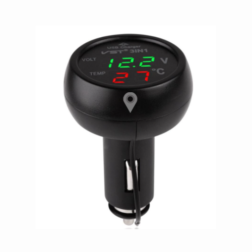 مقياس فولت ودرجة حرارة الجو وشاحن