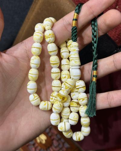 A Misbaha (prayer beads) made of mastika, decorate...