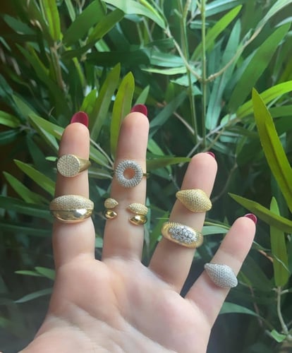 خاتم دبل لون ذهبي