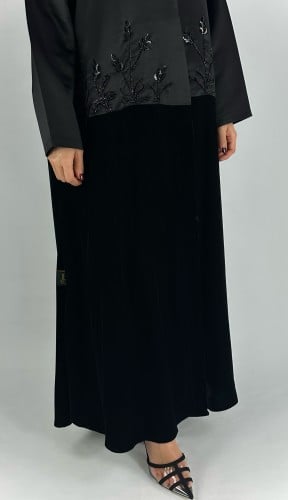 عباية شتوية شك مخمل /ستان كوري - EN106