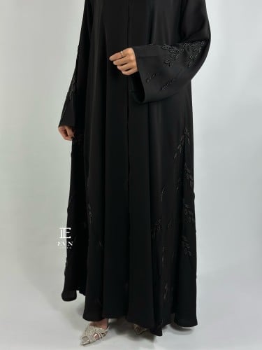 عباية شك اسود اكمام جوانب EN96