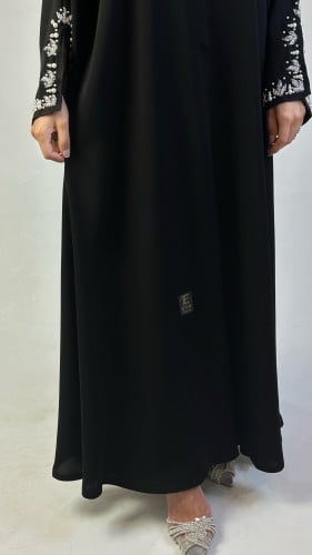 عباية شك ابيض اكمام - كلوش ناعم EN